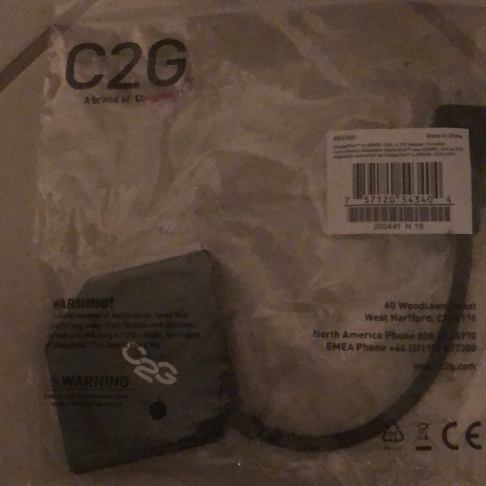 C2G 54340 DisplayPort to 4K UHD HDMI, VGA, or DVI
